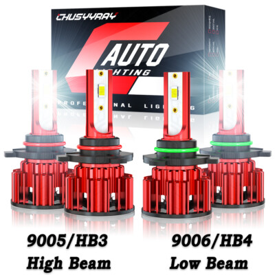 For Mitsubishi Eclipse 1992-1999 4X LED Headlight Bulbs Kit High/Low Beam White