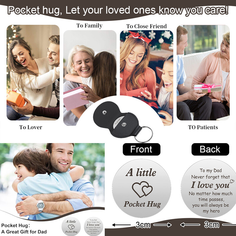 Pocket Hug Token Keychain - Stainless Steel Inspirational Gift For Long Distance Relationships, Anniversaries & Birthdays - View #5