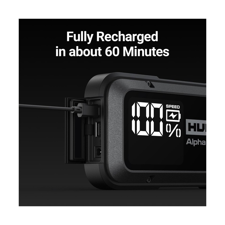 Hulkman Alpha Pro, Solid Black, 1750A 59.2Wh Smart Jump Starter, Jump ...