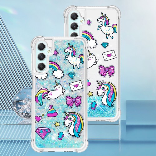 Quicksand Unicorn Liquid Glitter Case Shockproof Cover Back For Various Phone