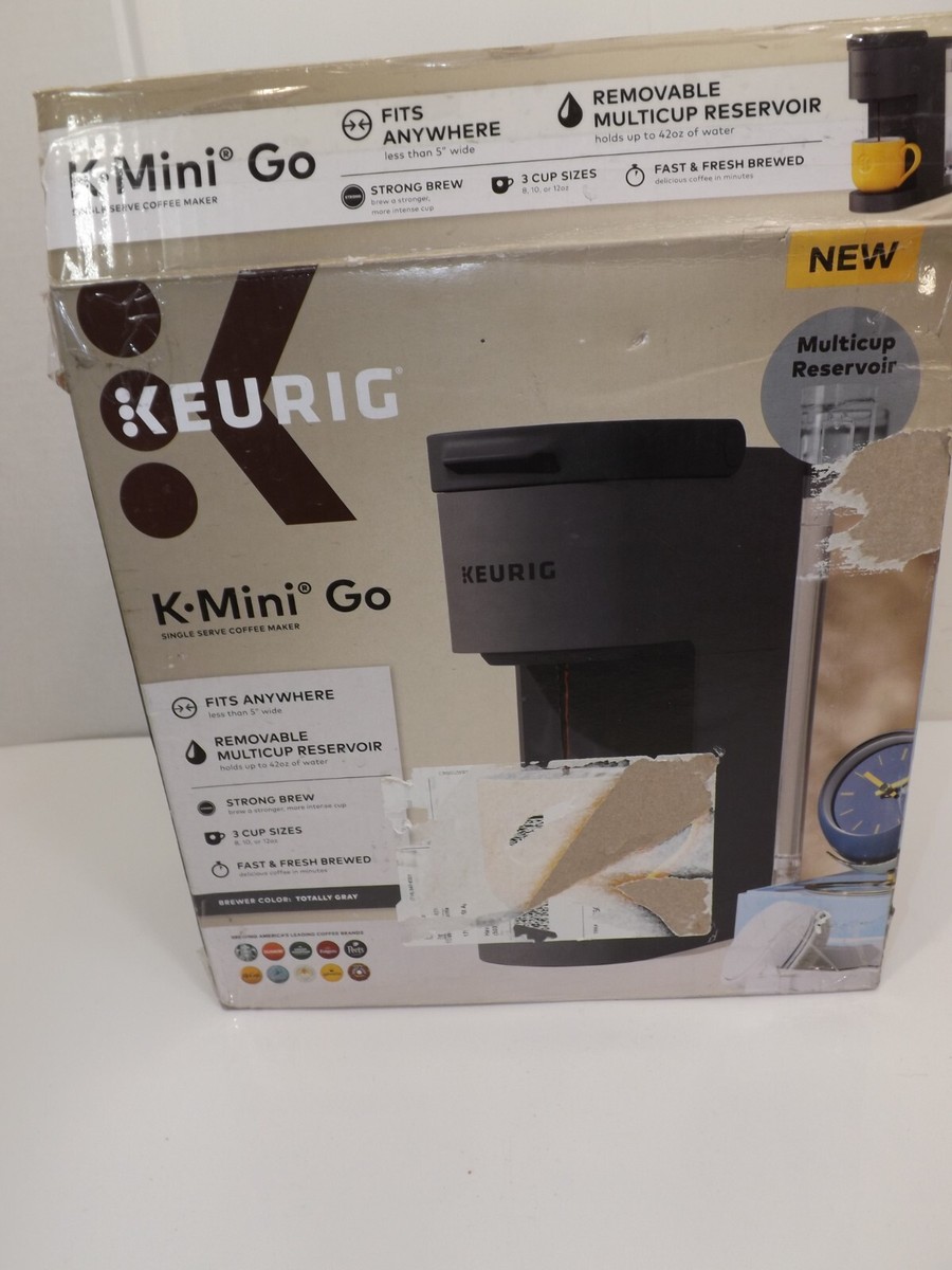 Keurig K-Mini Go Single-Serve K-Cup Pod Coffee Maker Gray In box Keurig K-Mini Go Single-Serve K-Cup Pod Coffee Maker Gray In box