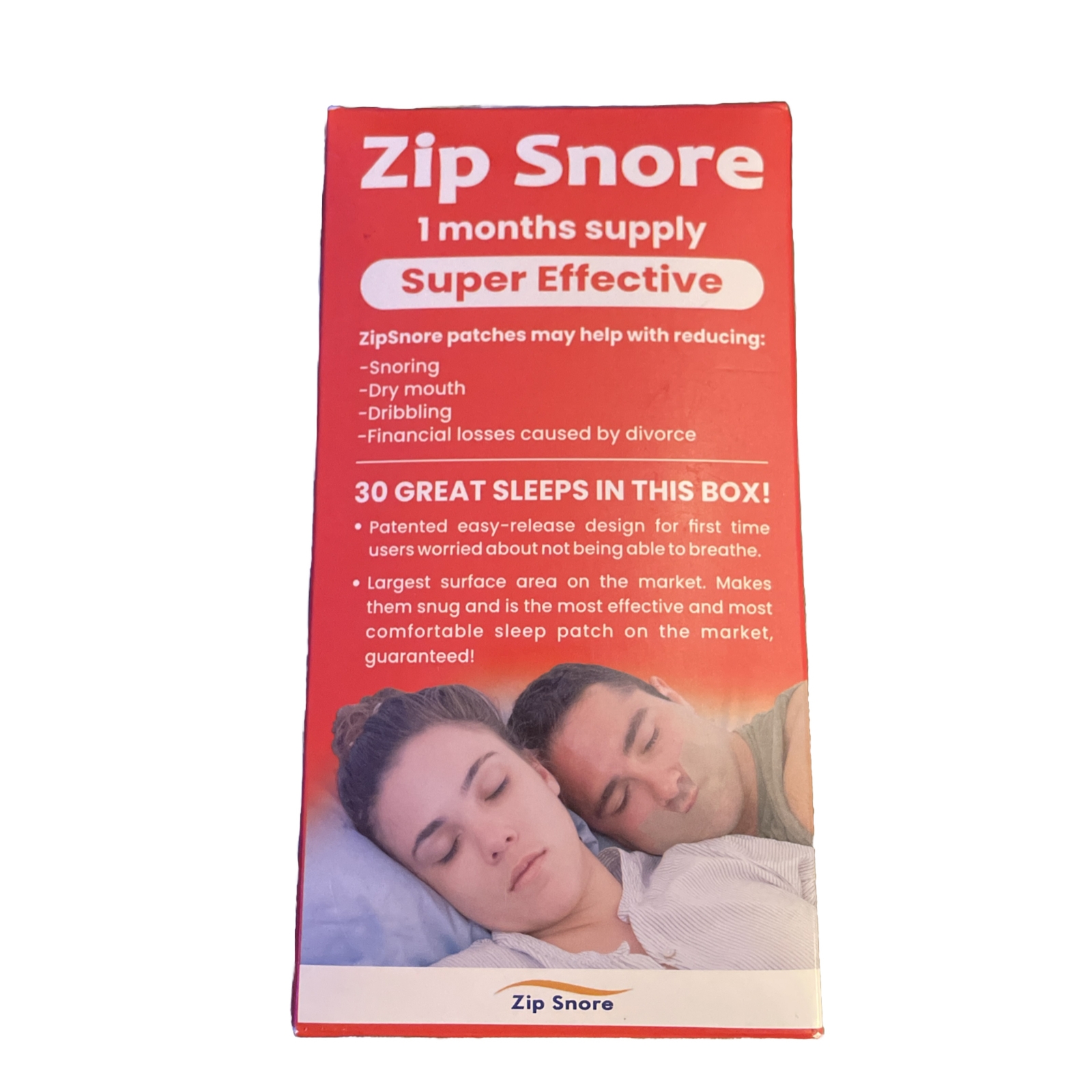 New Zip Snore 1 Month Supply Of Patches New In Box Stop Snoring eBay
