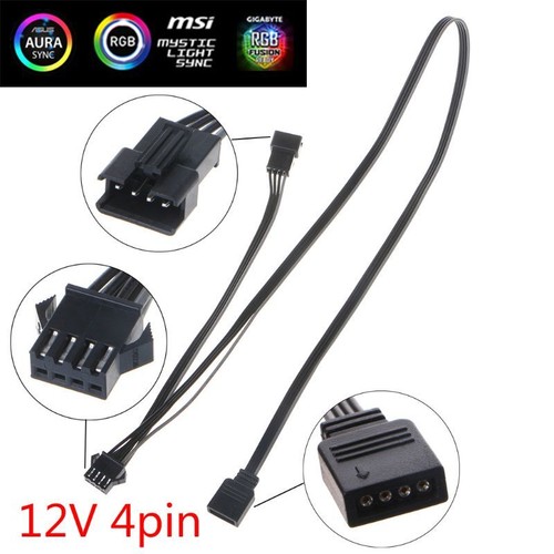 12V 4Pin PC for Fan LED Strip Extension Cord Line Wire for Giga RGB Motherb - Picture 3 of 8