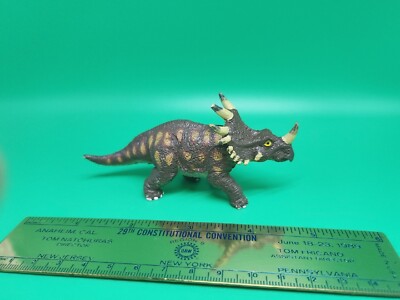 Rubber Styracosaurus Dinosaur Baby Hatchling Toy Mini Figure Jurassic Animal HTF