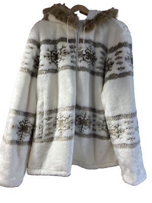 Domini International Fur Coat Womens Large Hooded Reversible