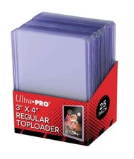 25 x Ultra Pro CLEAR TOPLOADER 3x4 Regular Card Rigid Protector 35pt TOP LOADERS