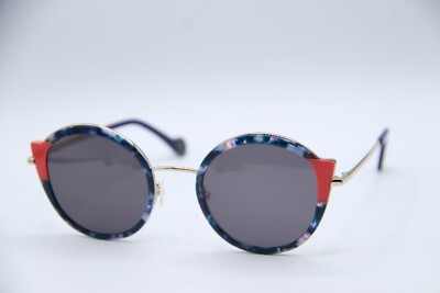 NEW WOOW SUPER FLY 1 COL 0040 BLUE GOLD MARBLE AUTHENTIC FRAMES SUNGLASSES 50-22