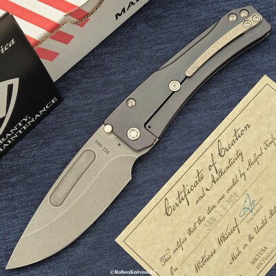 Medford Slim Midi LEFT-HANDED Tumbled CPM-S45VN Drop Point Blade DLC Titanium