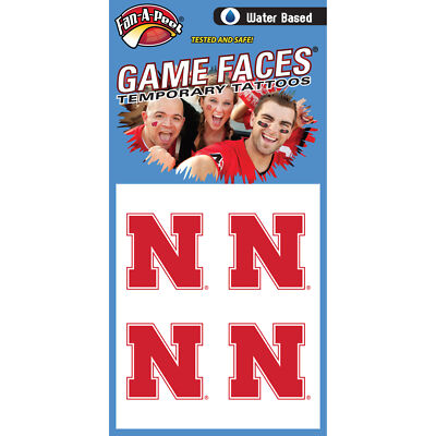 Fan-A-Peel Nebraska Water Based Peel and Stick Temporary Tattoos