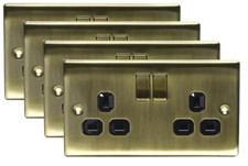 BG Nexus Antique Brass Double Socket Outlet 2 Gang 13 Amp - NAB22B - PACK of 4