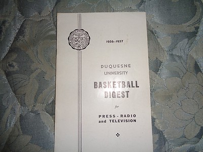 1956-57 DUQUESNE BASKETBALL MEDIA GUIDE Yearbook 1957 Press Book