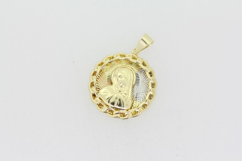 14k Yellow Gold Virgin Mary Circle 