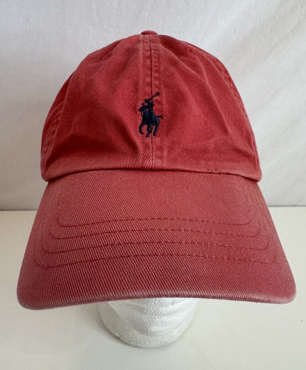 Ralph Lauren Polo Hat Cap Strap Salmon Pink Pony Baseball
