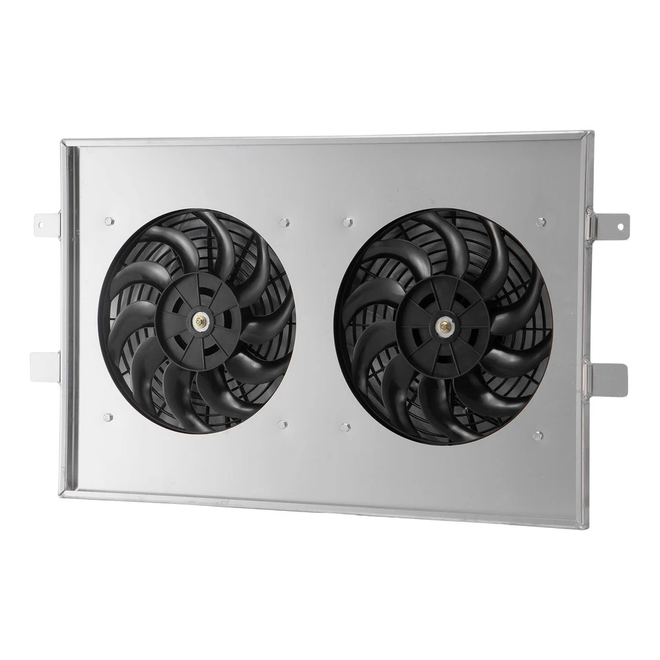 Aluminum Radiator Shroud+2X12"Fan Fit 99-2012,03 Chevy Silverado 1500 2500 Tahoe Foto 3 de 4