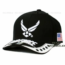 U.S. AIR FORCE Hat USAF Military Official Licensed Embroidery Baseball Cap-Black