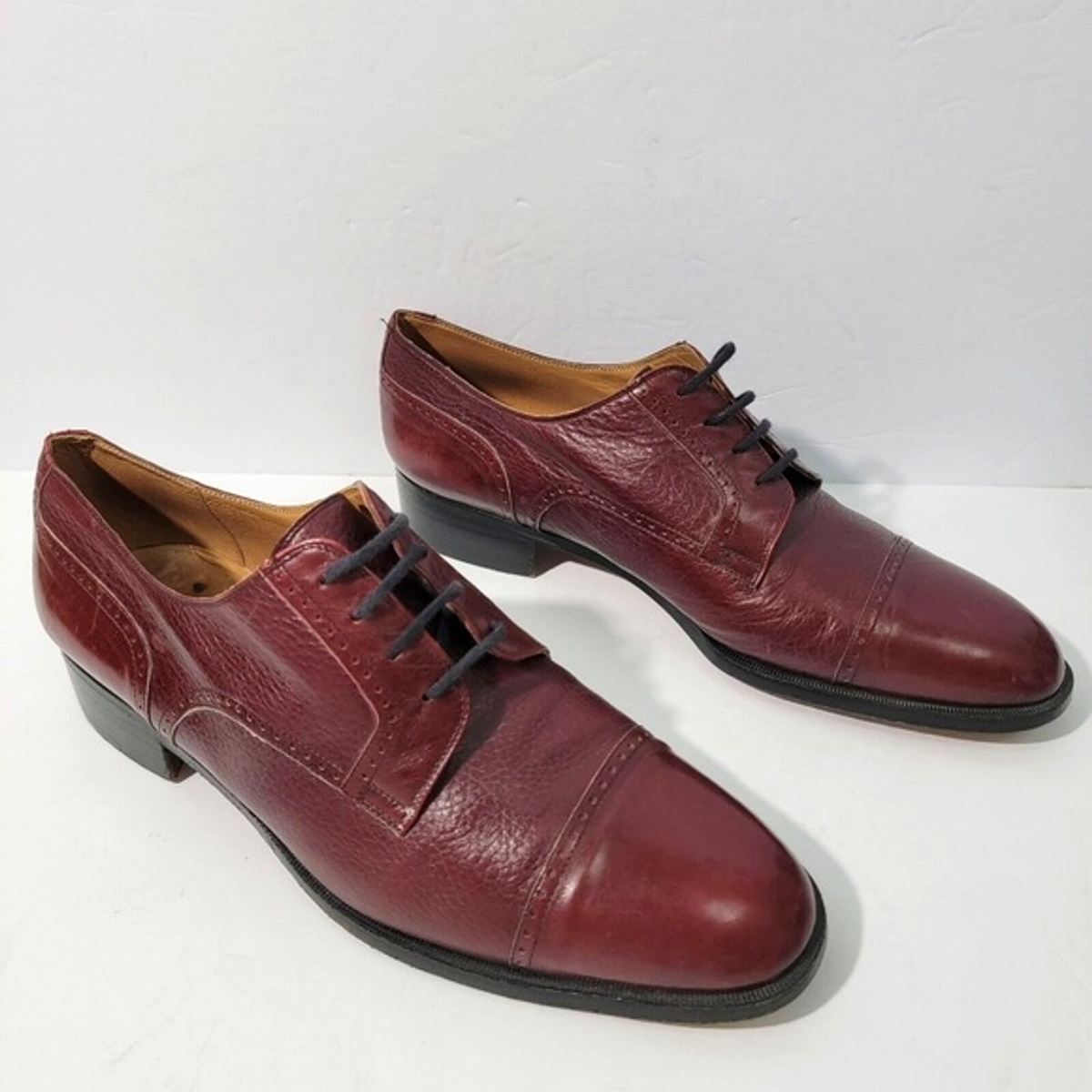 TED LAPIDUS Paris Men\'s Rust Textured Oxford Shoes Size 9 Leather Lace Tie TED LAPIDUS Paris Mens Rust Textured Oxford Shoes Sz 9  main image 3