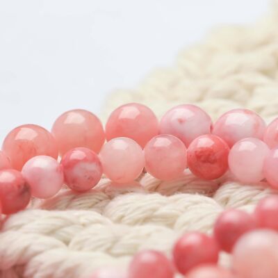 Natural Peach Blossom Pink Persian Jade Gemstone Beads for Self
