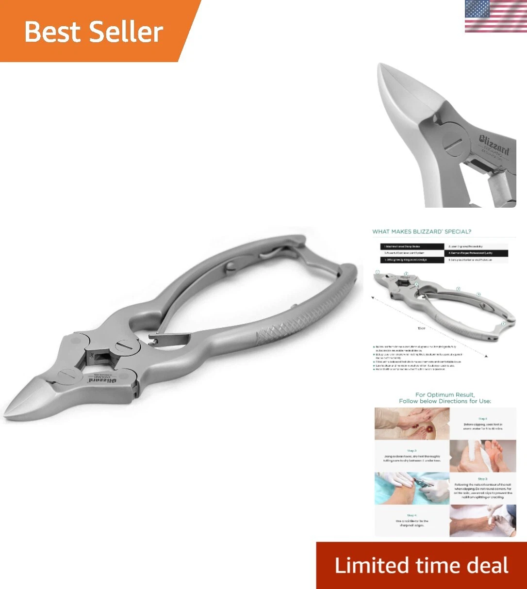 German Forged Heavy Duty Toenail Clippers - Ergonomic 6" Cantilever Nipper
Opens in a new window or