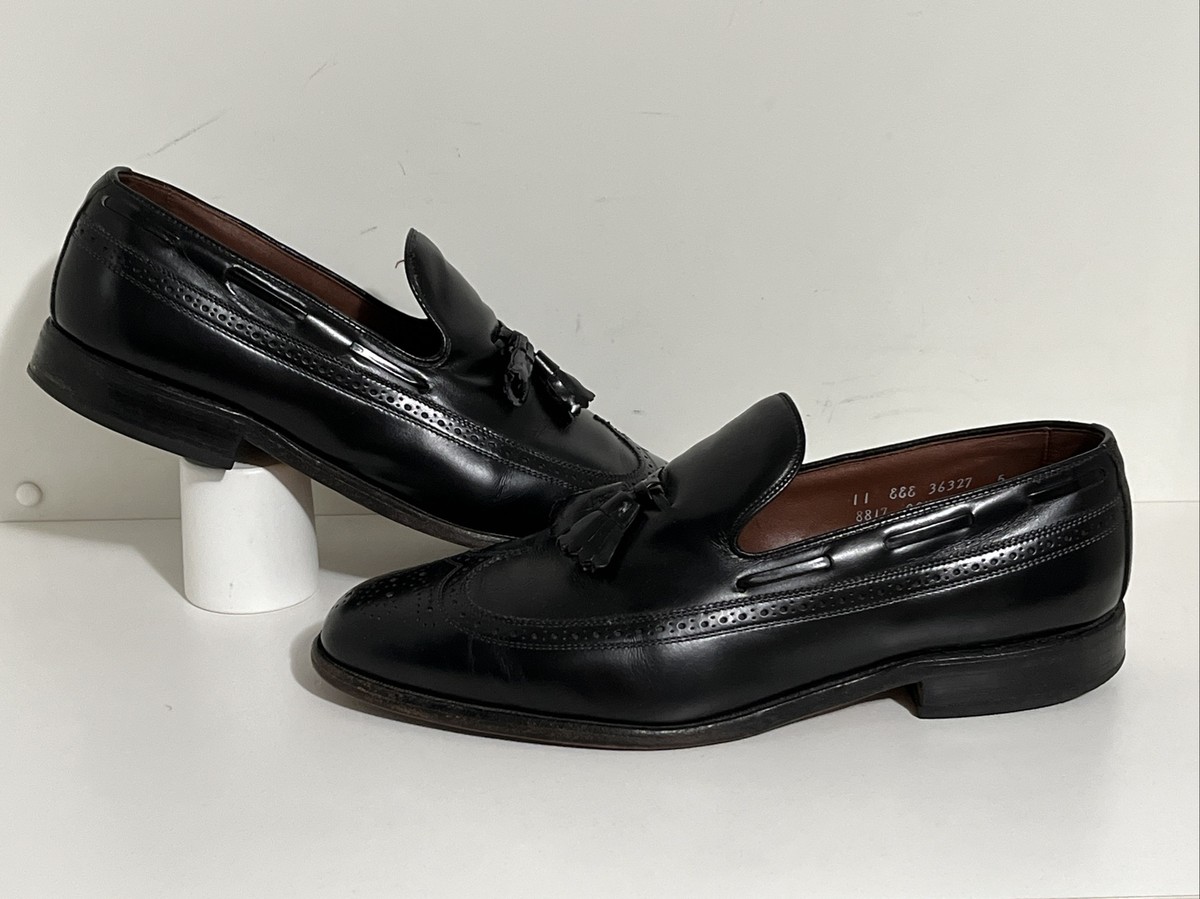 Allen Edmonds Berwick Men 11 Black Wingtip Tassel Loafer  display picture 1