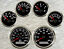 thumbnail 1  - 6 gauge set 200mph 300km/h GPS speedo tacho fuel temp volts oil pressure red led