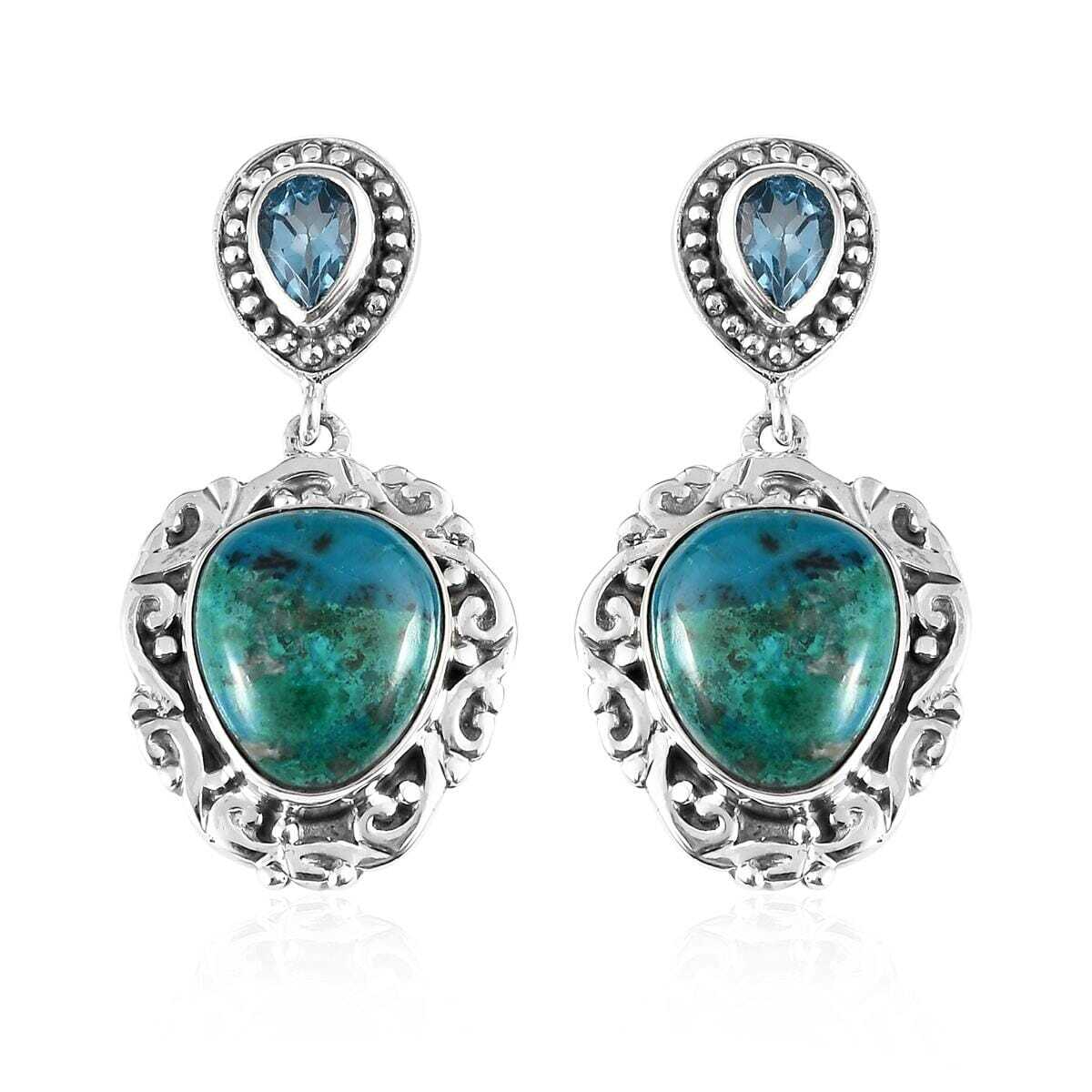 Sterling Silver Victorian Mirror Gemstone Earrings Sterling Silver Victorian Mirror Gemstone Earrings