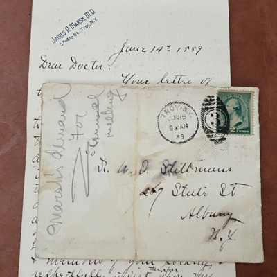 #ad #ad 1889 TROY NY FANCY LETTER DR MARSH STILLMAN MEDICAL SARATOGA SPRINGS STRONG $9.99