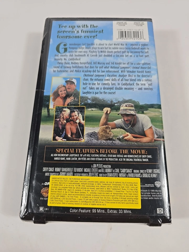 Vintage Caddyshack Factory Sealed VHS Special Edition 19th Anniversary - Image 2 of 2