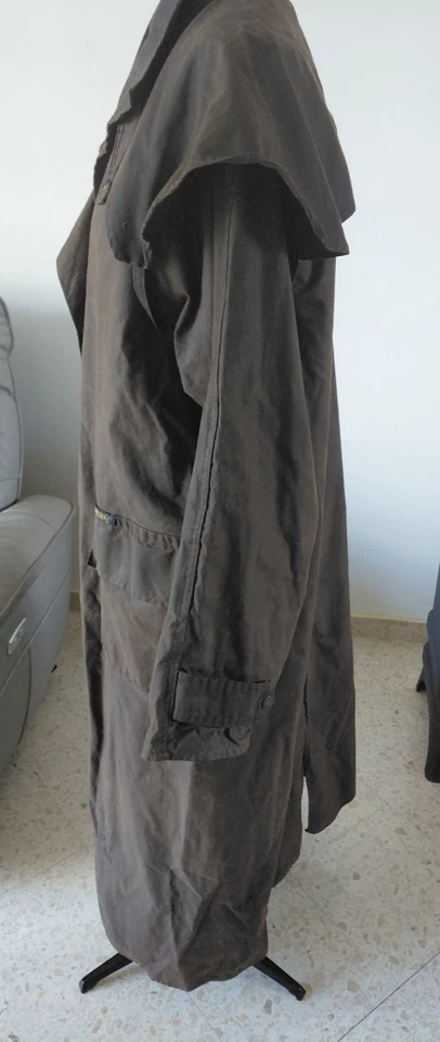 Manteau Cache Poussière Marron Riding Coat Toile Cirée DRIZA-BONE Taille XL - Photo 2/4