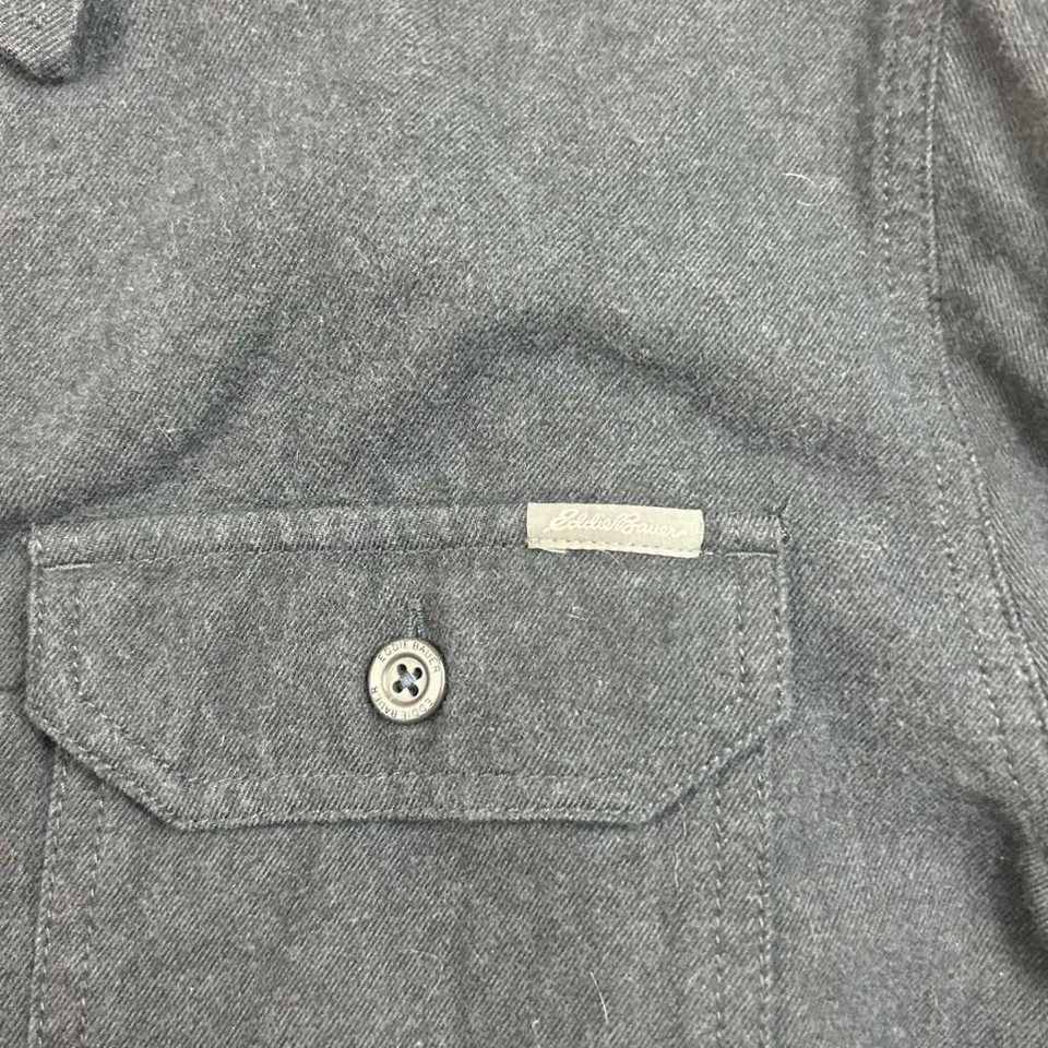Eddie Bauer Jacket Mens LT Fleece Lined Black Long Sleeves Button Up Thick - Image 3 of 4
