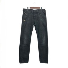 DIESEL Diesel Denim Pants Size W32 Cotton Button Fly Damage Process Black Men s