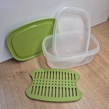 Tupperware Junior Cool‘n Fresh Behälter Set Kabinett Stapeln klar grün NEU