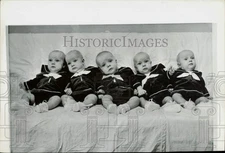 1964 Press Photo Andrew Fischer quints pose for 5-months-old birthday portrait