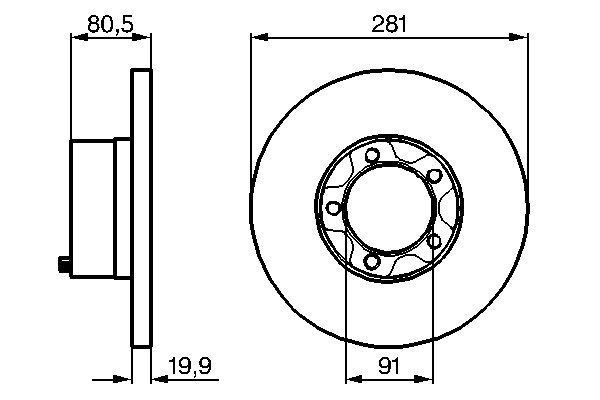 Disque de frein BOSCH pour VW résistant à la rouille, pack de 2 disques ventilés anti-usure