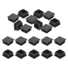 20Pack 7/8"x7/8"OD Plastic Tubing End Caps Square Hole Plug Insert Black