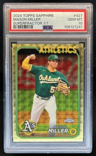 2024 Topps Chrome Sapphire Mason Miller Refractor Superfractor #1/1 PSA 10