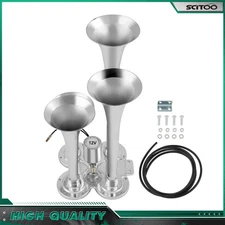 SCITOO 4 Trumpet Train Horn Kit For Truck Van Car Boat Electric Air Horn 150DB
