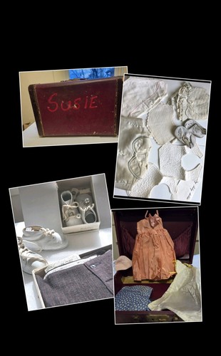 Antique & Vintage Children's Clothing Handmade Doll Clothing, Doll Suitcase More