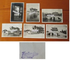 CHINA 6 antique photos 1930's with Hartung's Peking Summer Palace Marble Boat