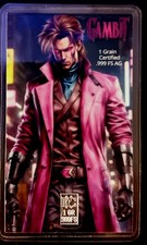 Silver .999 Fine Silver Certified 1 Grain Card Marvel 