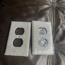 (1PCS) BLING LIGHT SWITCH COVER SILVER RHINESTONE OUTLET COVER SHINY WALL PLATE