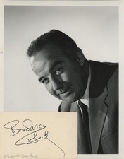 Broderick Crawford-Vintage Signed Index Card w/Photo