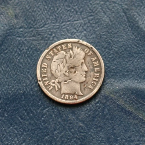 1894 BARBER SILVER DIME  *VERY GOOD PLUS DETAILS* *DAMAGED*