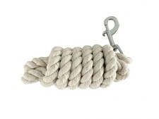 3-Ply White Cotton Lead Rope w/ Bolt Snap