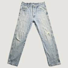 Vintage Wrangler Jeans Mens 33x32 Light Wash Blues Straight Leg Denim WB902GI