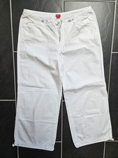 ESPRIT 3/4 lange leichte Sommerhose Capri weiß Gr 38 / 40 tolle Details TOP neuw