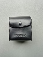 Minolta Small Lens Soft Case Vintage Camera Accessory Black Leather Carry Pouch