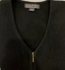 Herman Geist Vest Women's XL Black Wool Vintage Zip Up Unlined Classic
