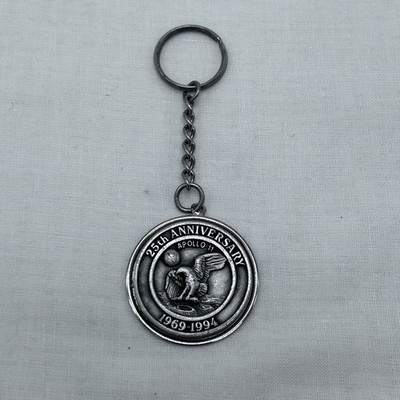 NASA Kennedy Space Center's Spaceport Apollo 11 25th Anniversary Pewter Keychain