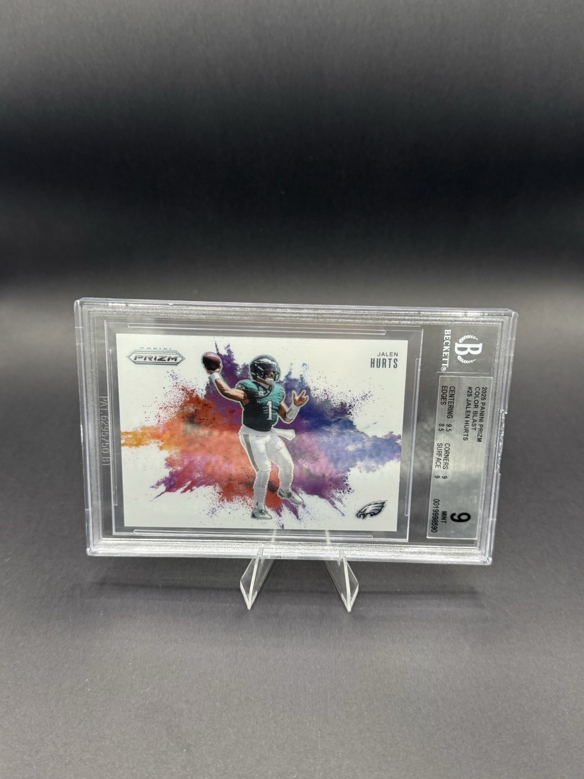 Jalen Hurts #25 (Football Cards 2025 Panini Prizm Color Blast) — is it worth grading?
