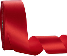1 1/2 Inch Red Satin Ribbon for Flower Bouquet, Listones/Cinta Para Flores Etern